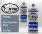 Preview: Honda, Morning Mist Blue, B-618M: 400ml Sprühdose + 400ml Klarlack - Set, von ATW Autoteile West.